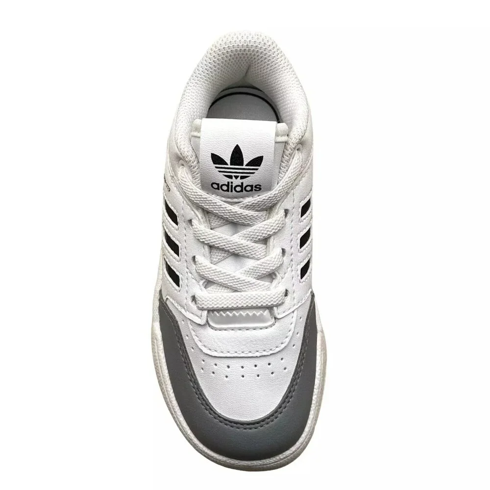 Adidas Drop Step Low Toddler Boy's Slip-on Casual Leather Sneakers Size 10 White